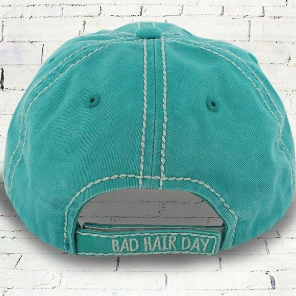 NWT Distressed Bad Hair Day Cap - Picture 4 of 4
